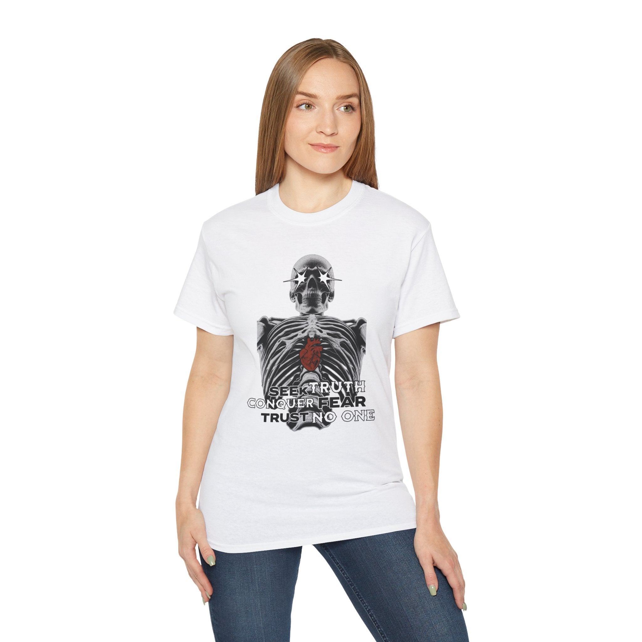 Exposed Heart - Unisex Cotton Tee (Front) - Damned Threads